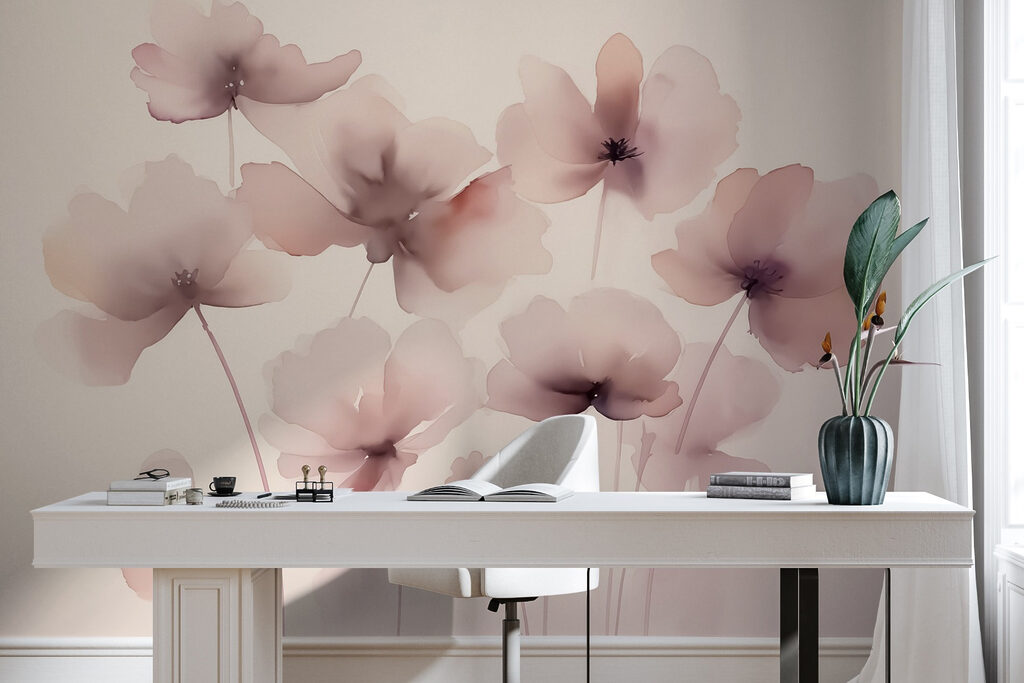 Flores rosas sobre tallos — interior 2