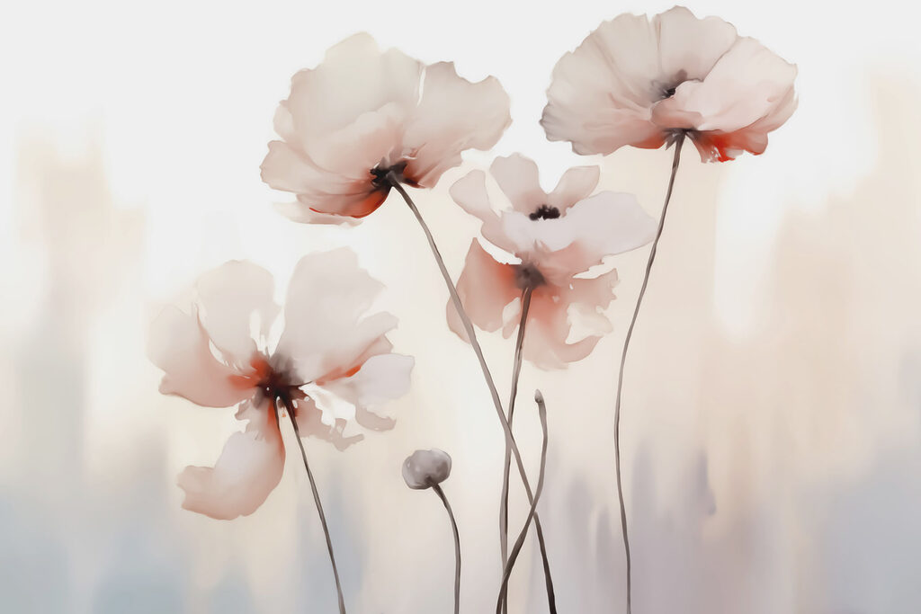 Flores suaves sobre crema — diseño completo
