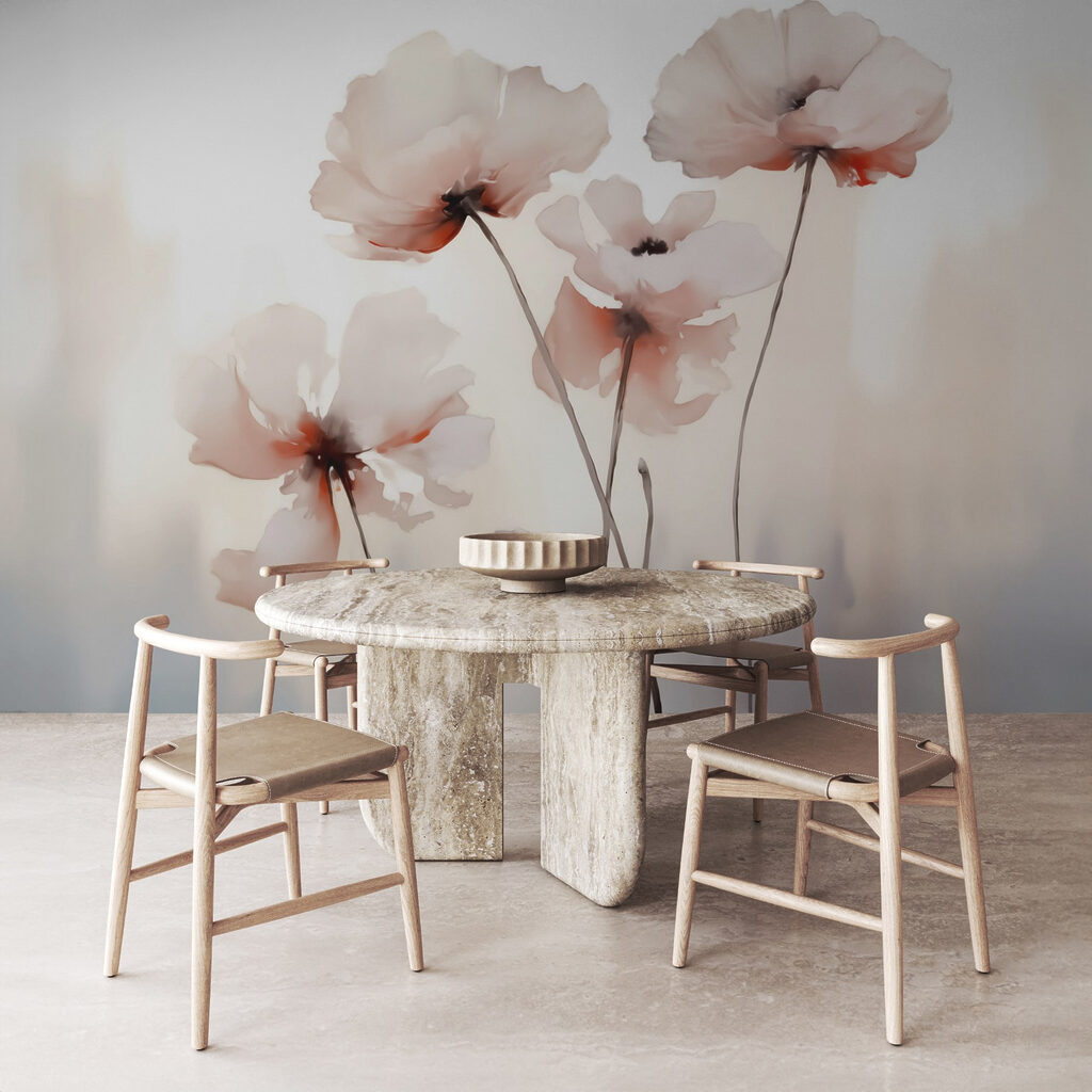 Flores suaves sobre crema — interior 2