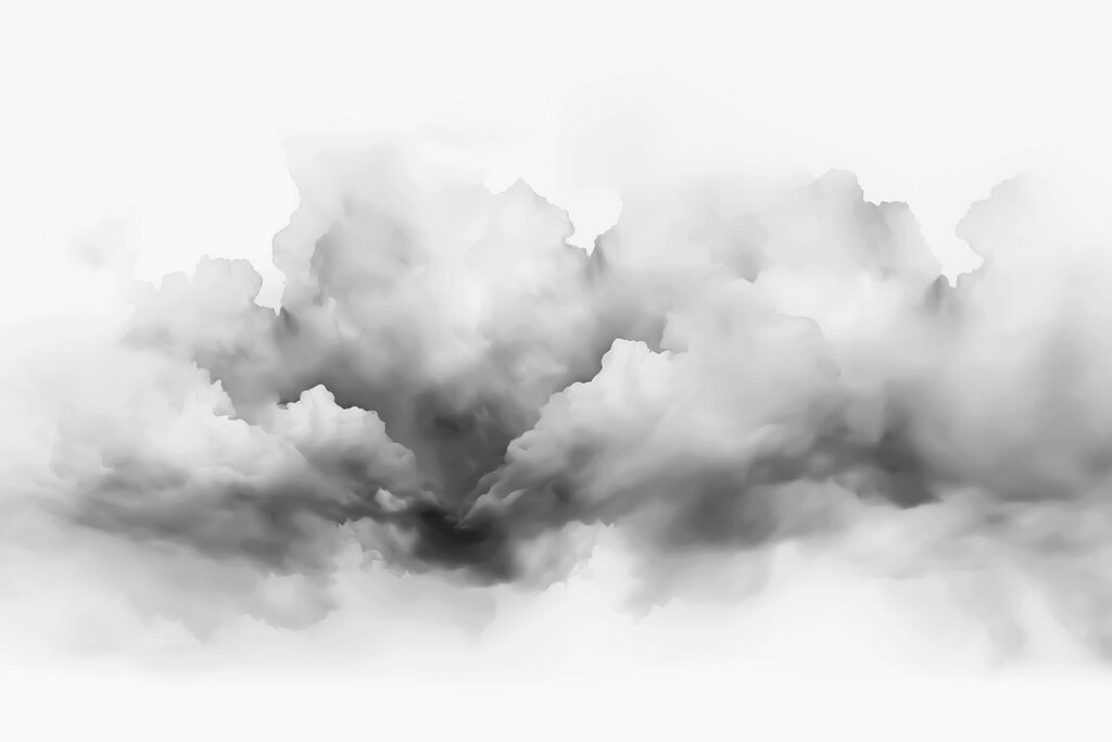 Nubes grises difuminadas — diseño completo