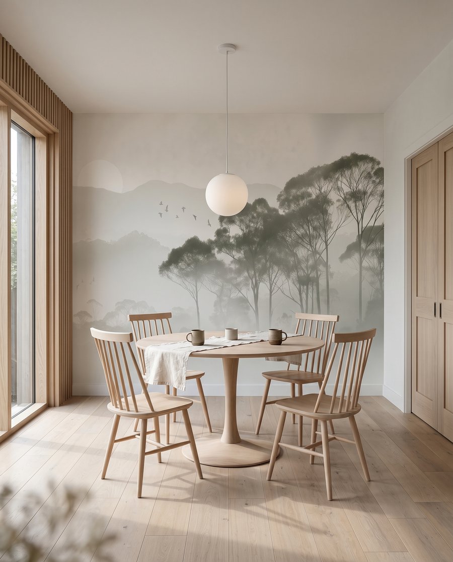 Árboles en colinas nebulosas — interior 7