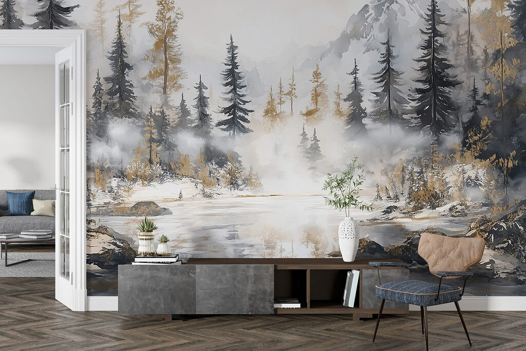 Lago bajo montañas nevadas — interior 2