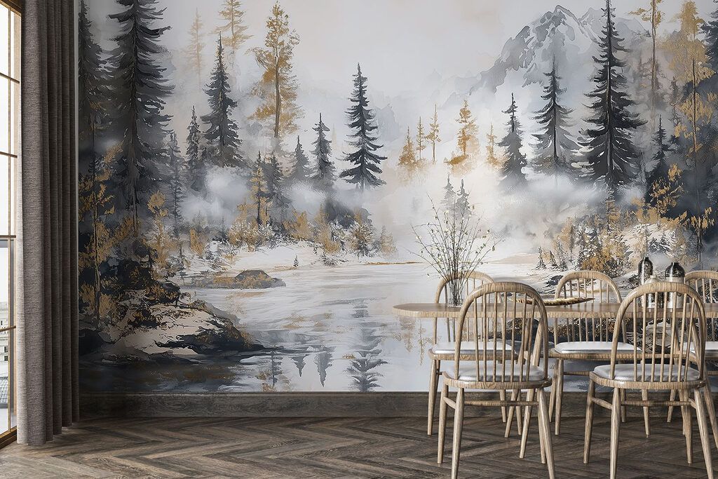 Lago bajo montañas nevadas — interior 4