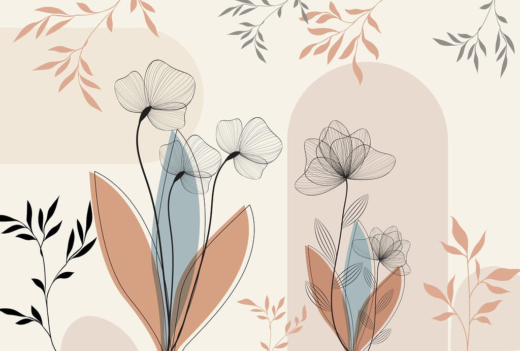 Flores en arcos suaves — diseño completo