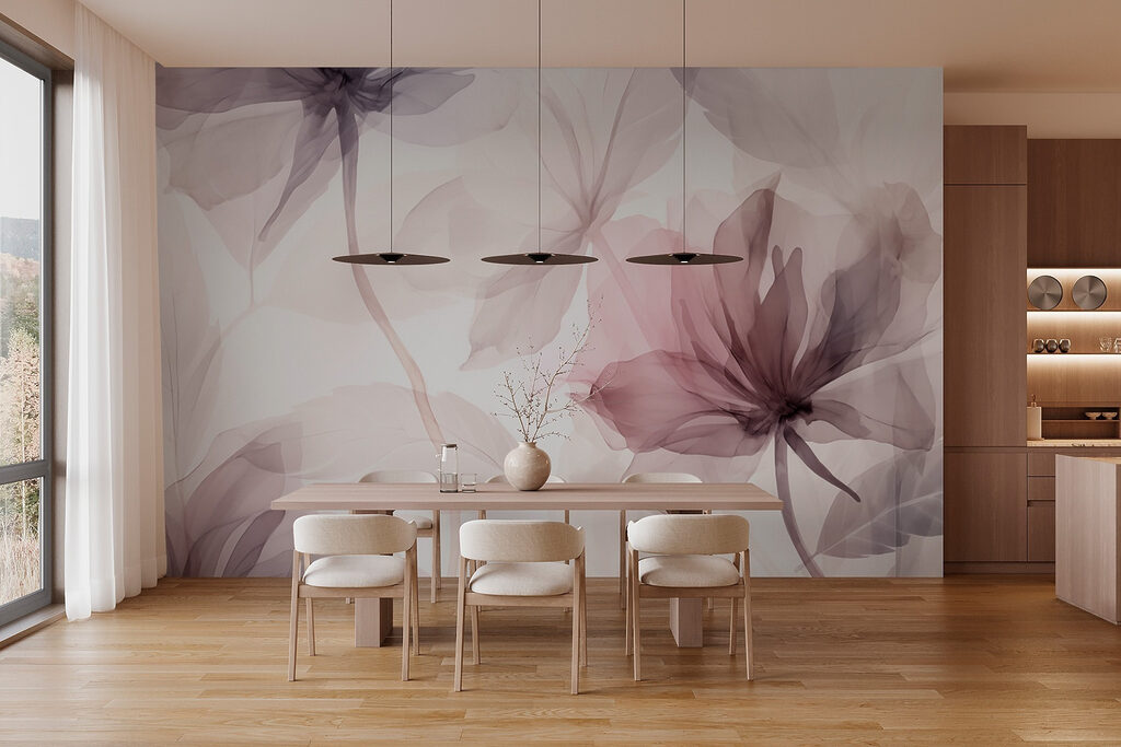 Flores en velos malva — interior 2