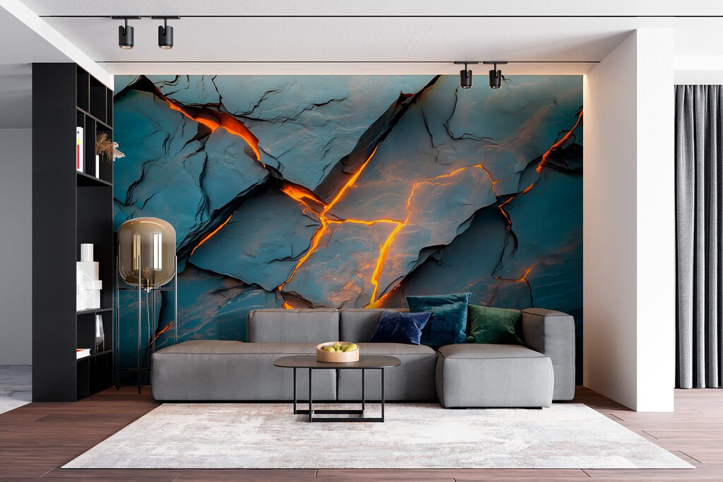 Brillo naranja entre grietas — interior 4