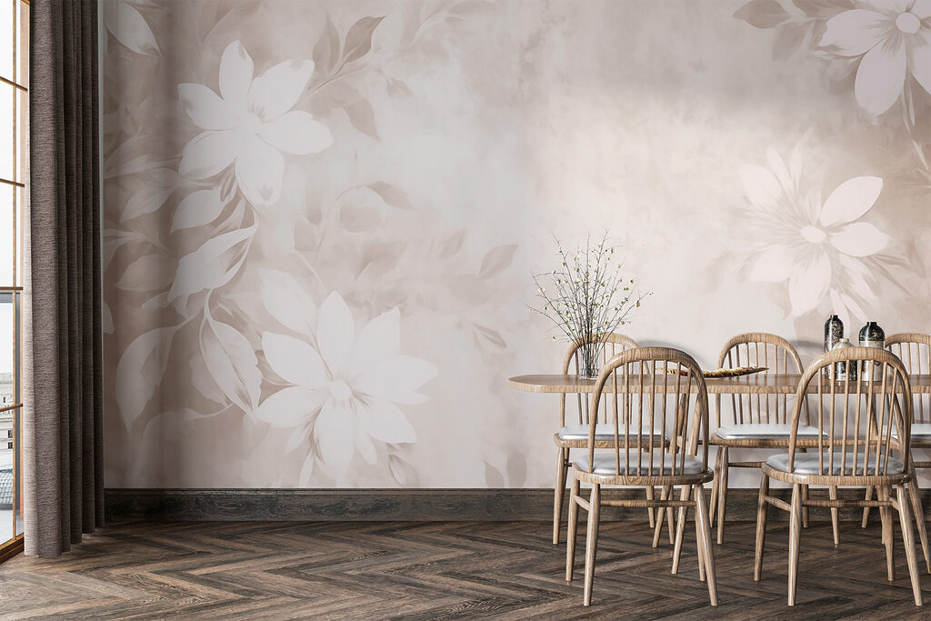 Flores blancas sobre beige — interior 3