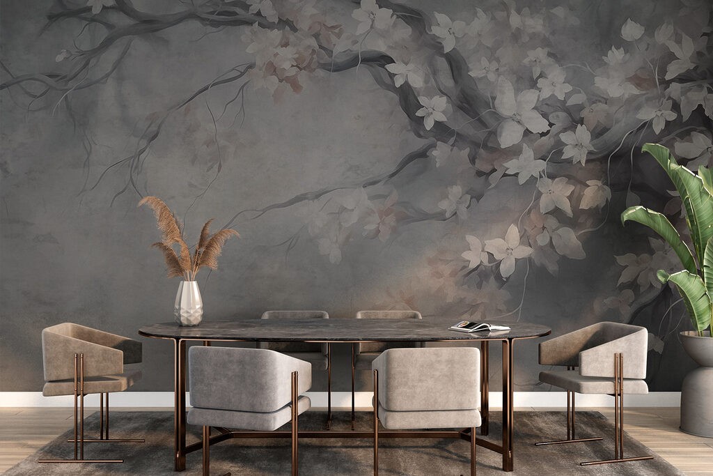 Ramas floridas en niebla — interior 3