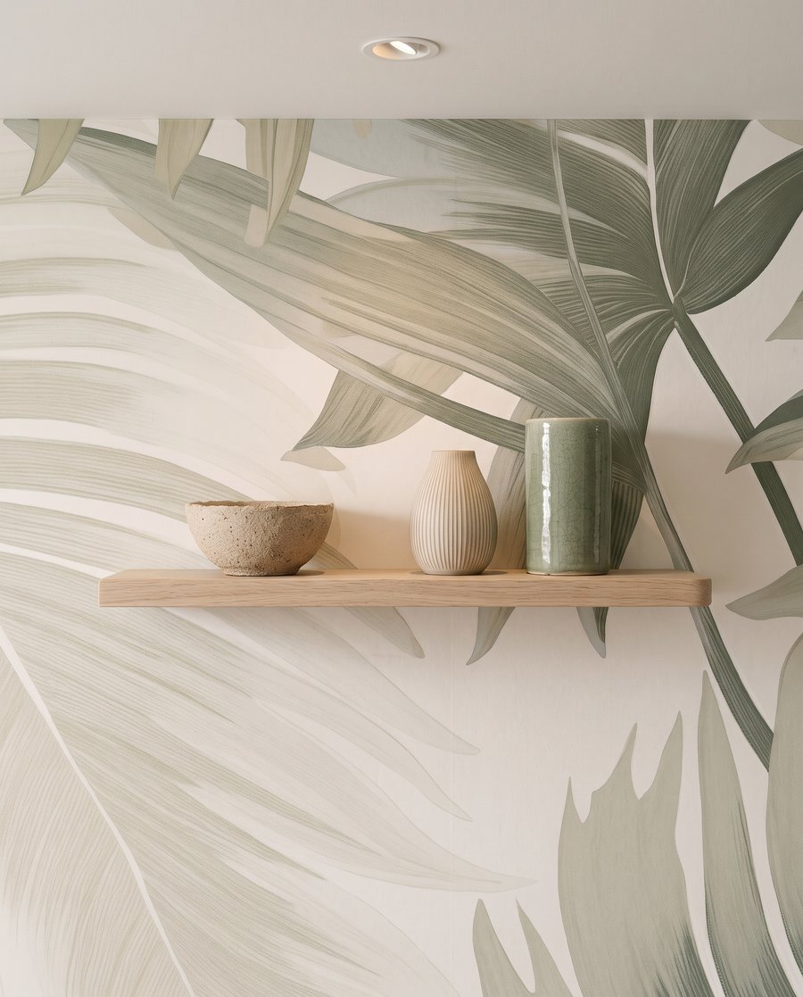 Hojas de palmera pálidas — detalle