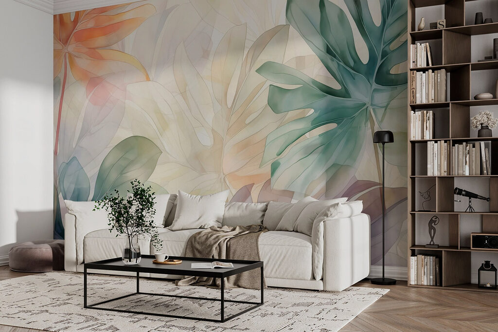 Hojas tropicales pastel — interior 2