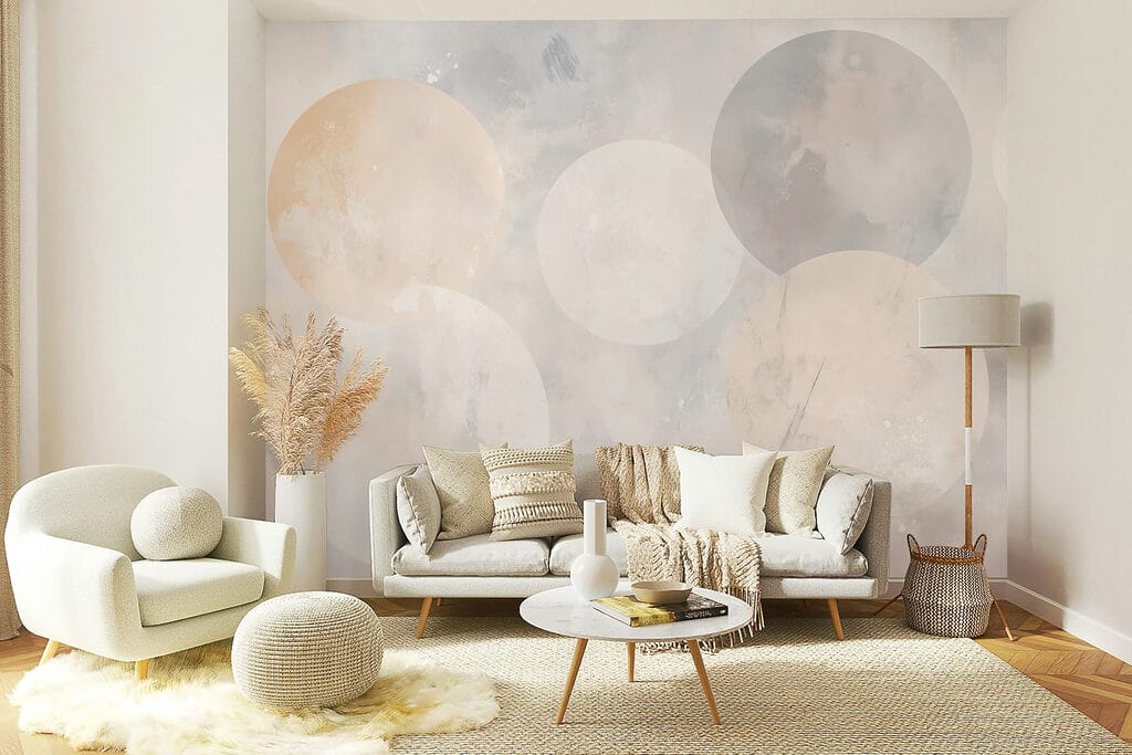 Círculos suaves sobre gris — interior 4
