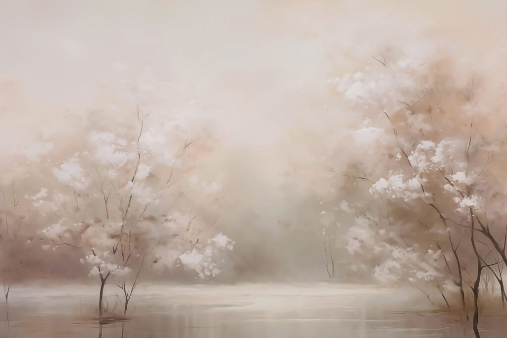 Árboles junto al agua — diseño completo