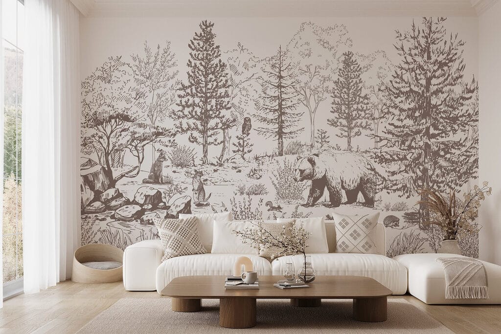 Osos en bosque dibujado — interior 3