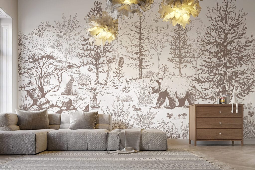 Osos en bosque dibujado — interior 4
