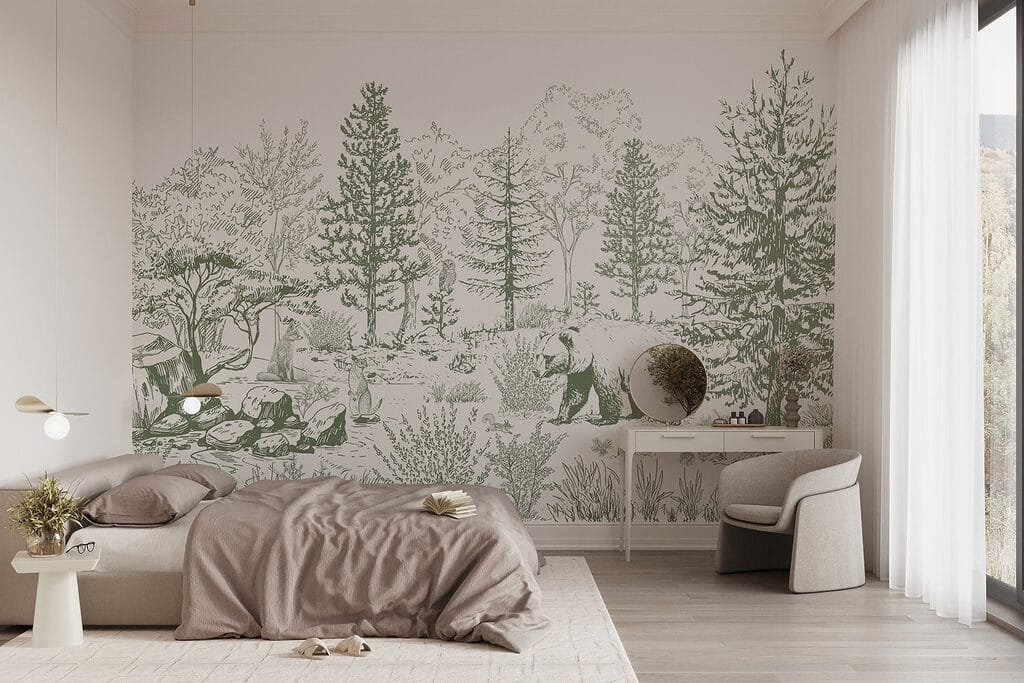 Osos en bosque dibujado — interior 1