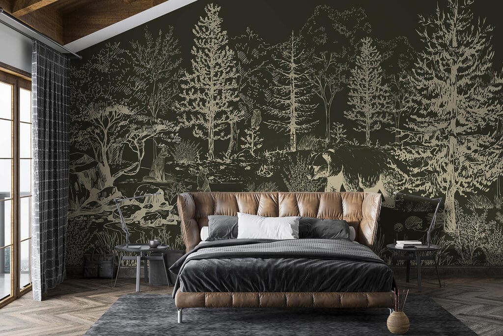 Osos en bosque dibujado — interior 1