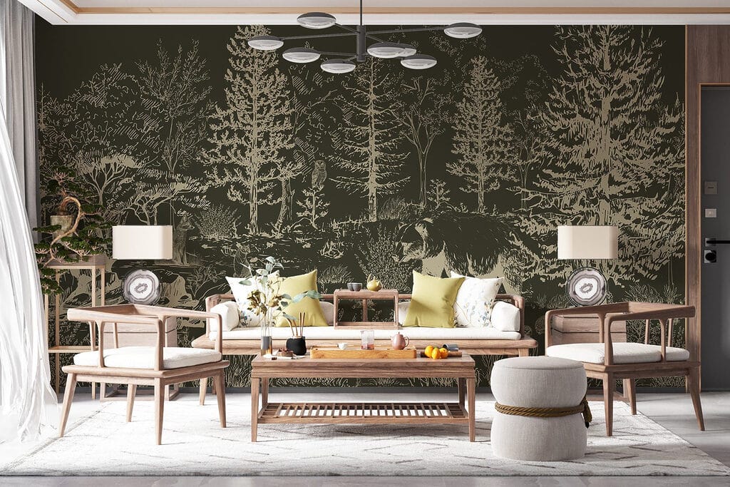 Osos en bosque dibujado — interior 3