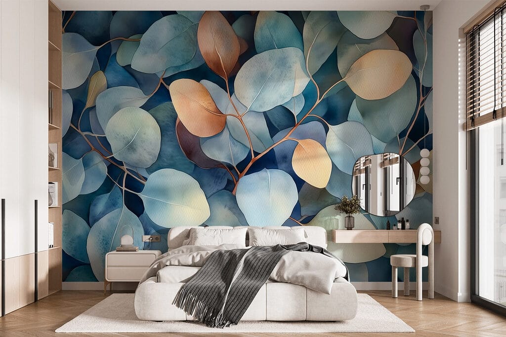 Hojas azules con ocre — interior 1