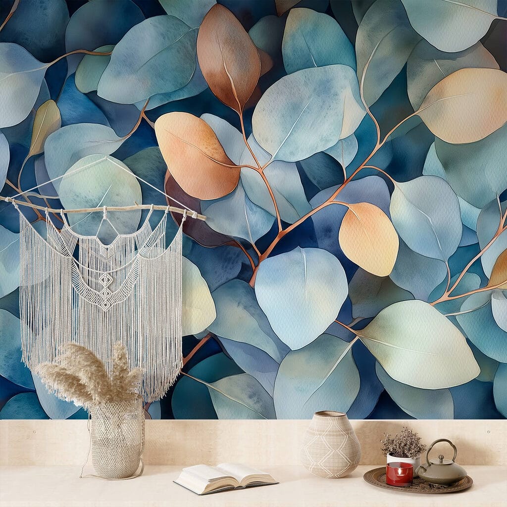 Hojas azules con ocre — interior 3