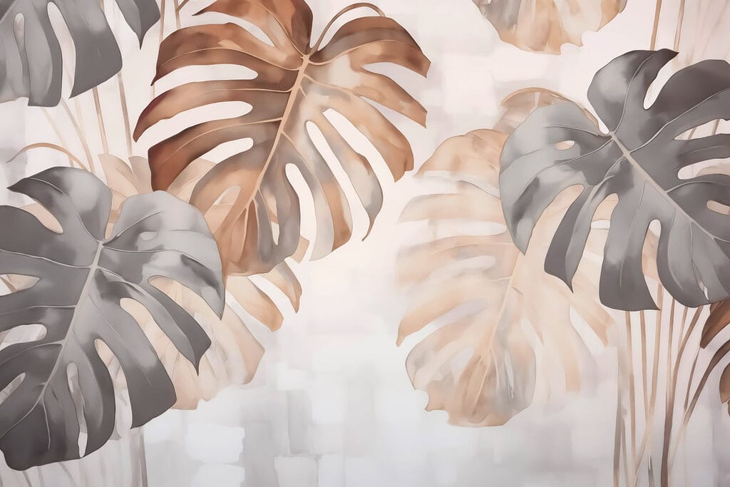 Monstera en marco dorado — diseño completo
