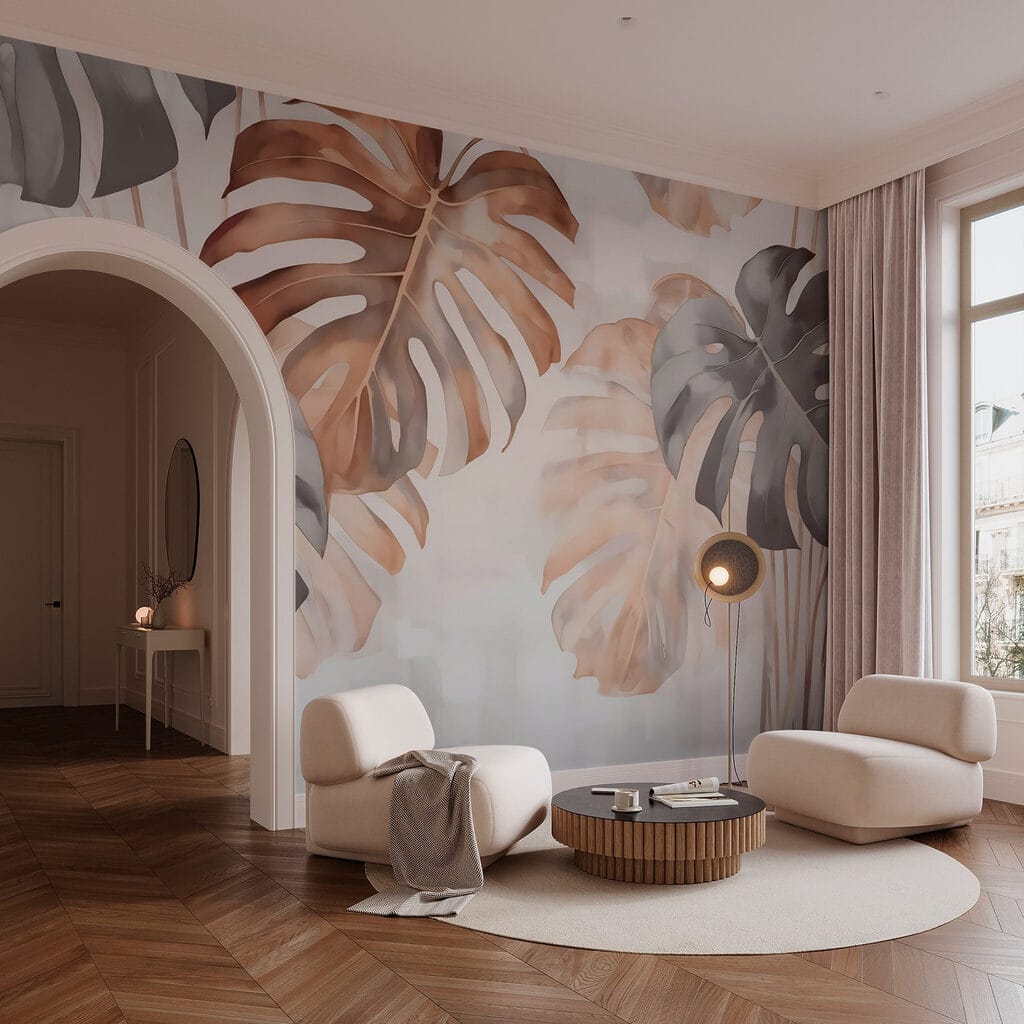 Monstera en marco dorado — interior 2