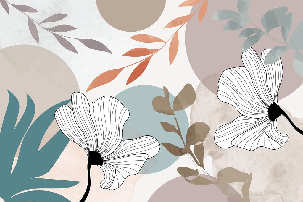 Flores blancas entre colores — diseño completo