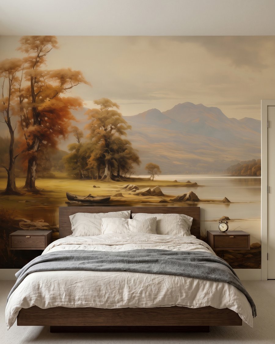 Lago otoñal con barcas — interior 2
