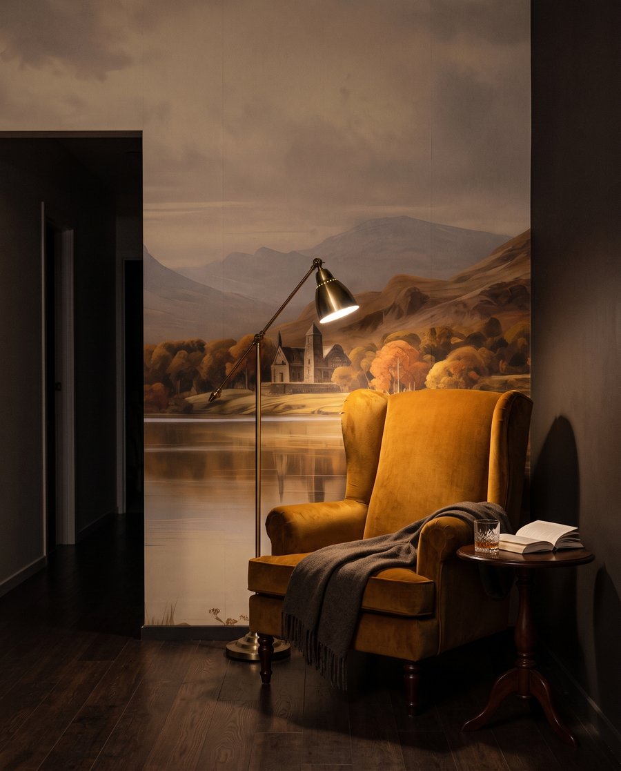 Lago otoñal con barcas — interior 5