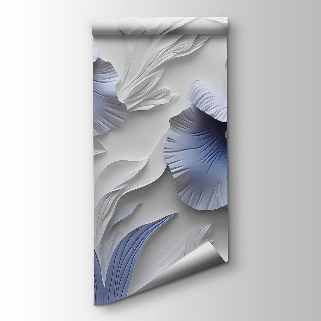 Flores azules en relieve — vista del producto