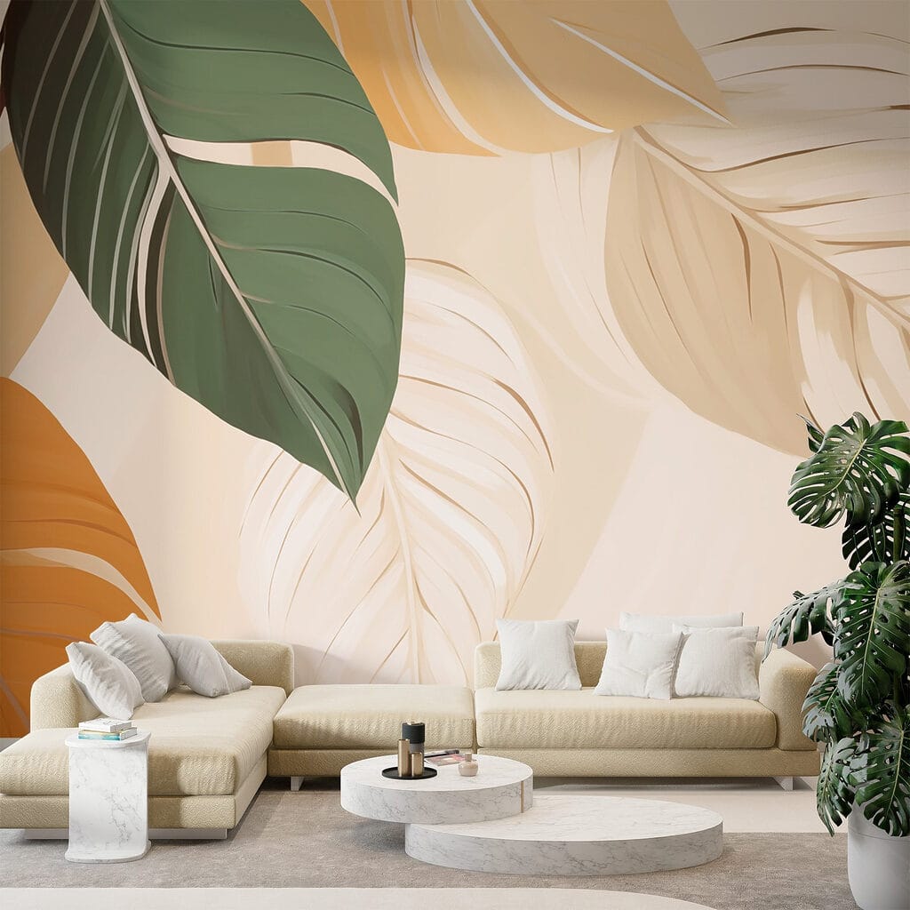 Hojas grandes en ocre — interior 3