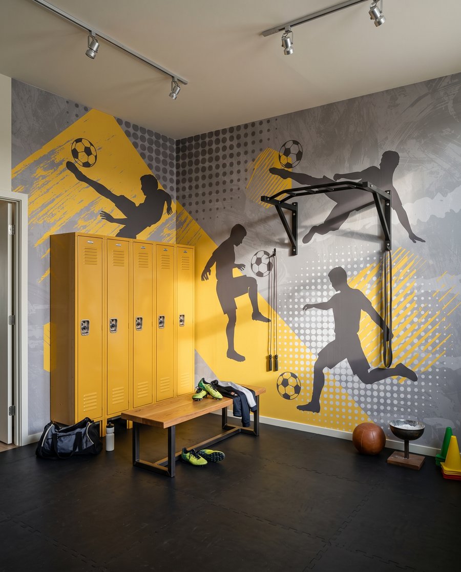 Futbolistas en movimiento — interior 1