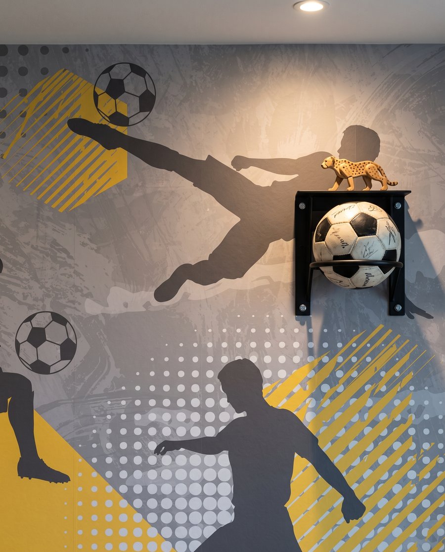 Futbolistas en movimiento — detalle