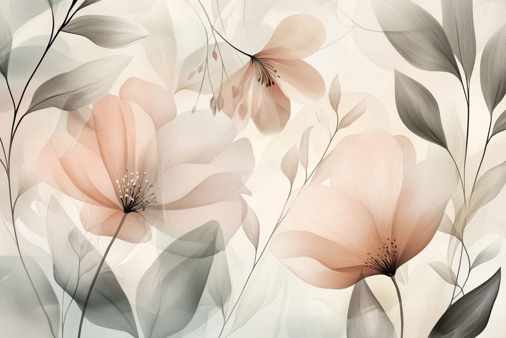 Flores color melocotón — diseño completo