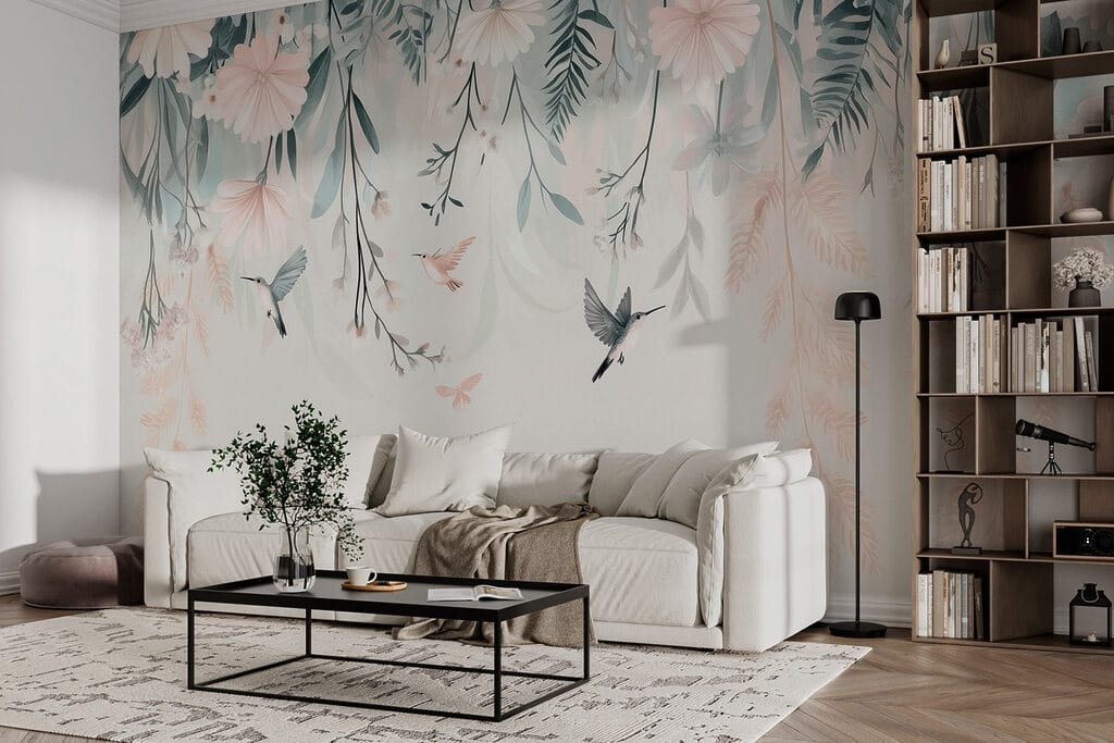 Colibríes entre ramas colgantes — interior 4