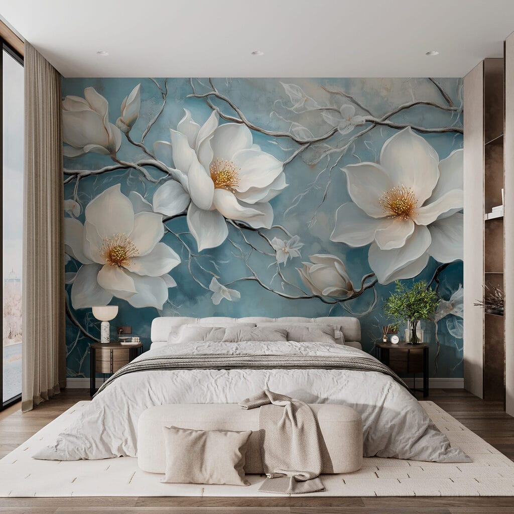 Magnolia en azul envejecido — interior 1
