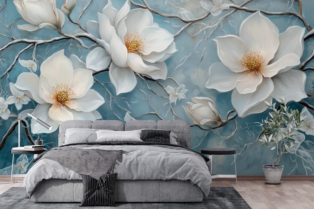 Magnolia en azul envejecido — interior 3