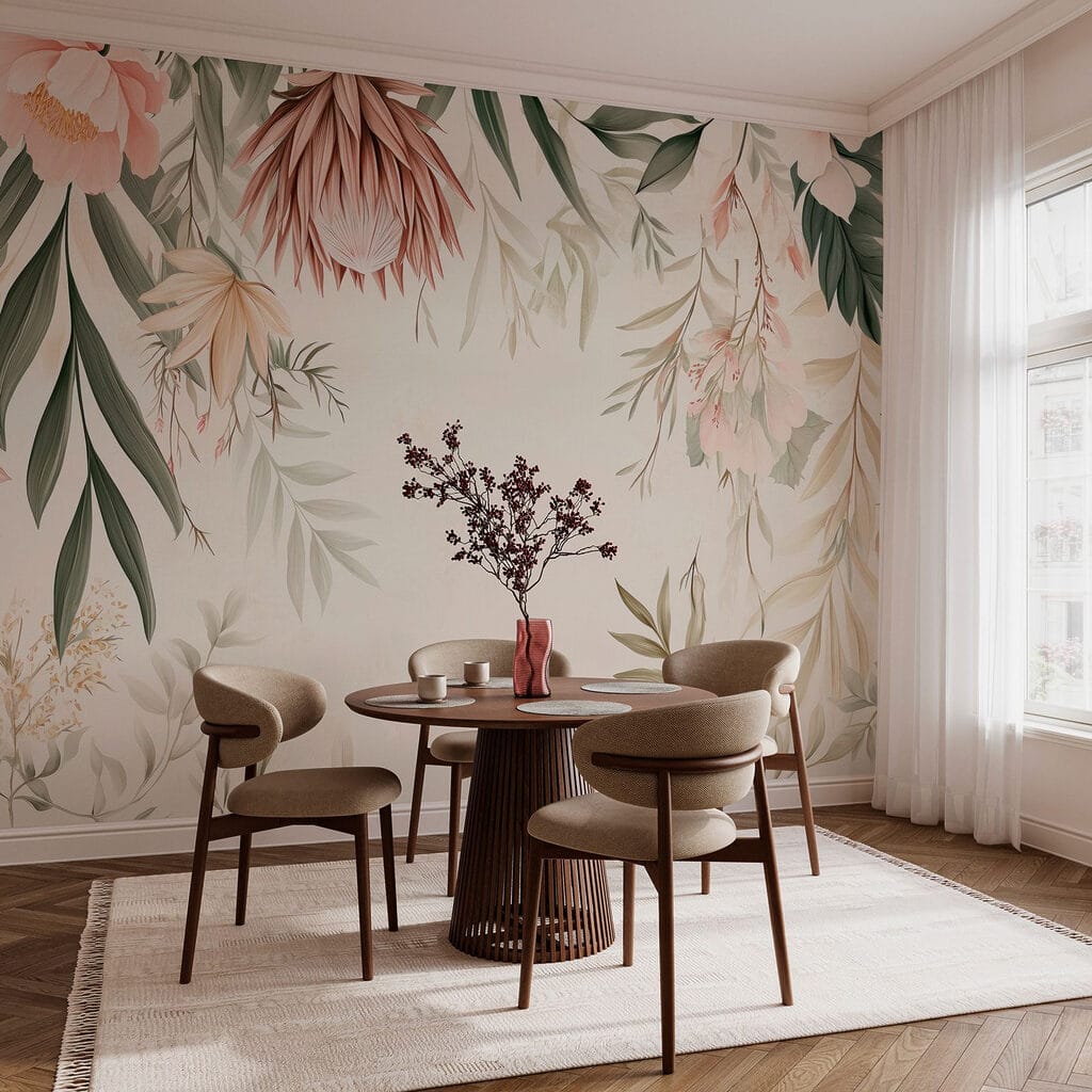 Flores colgantes en blanco — interior 6
