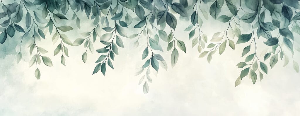Guirnaldas verdes sobre claro — diseño completo