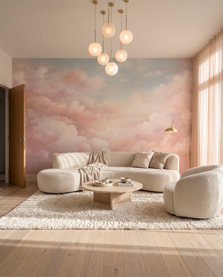 Nubes sobre el horizonte en un interior