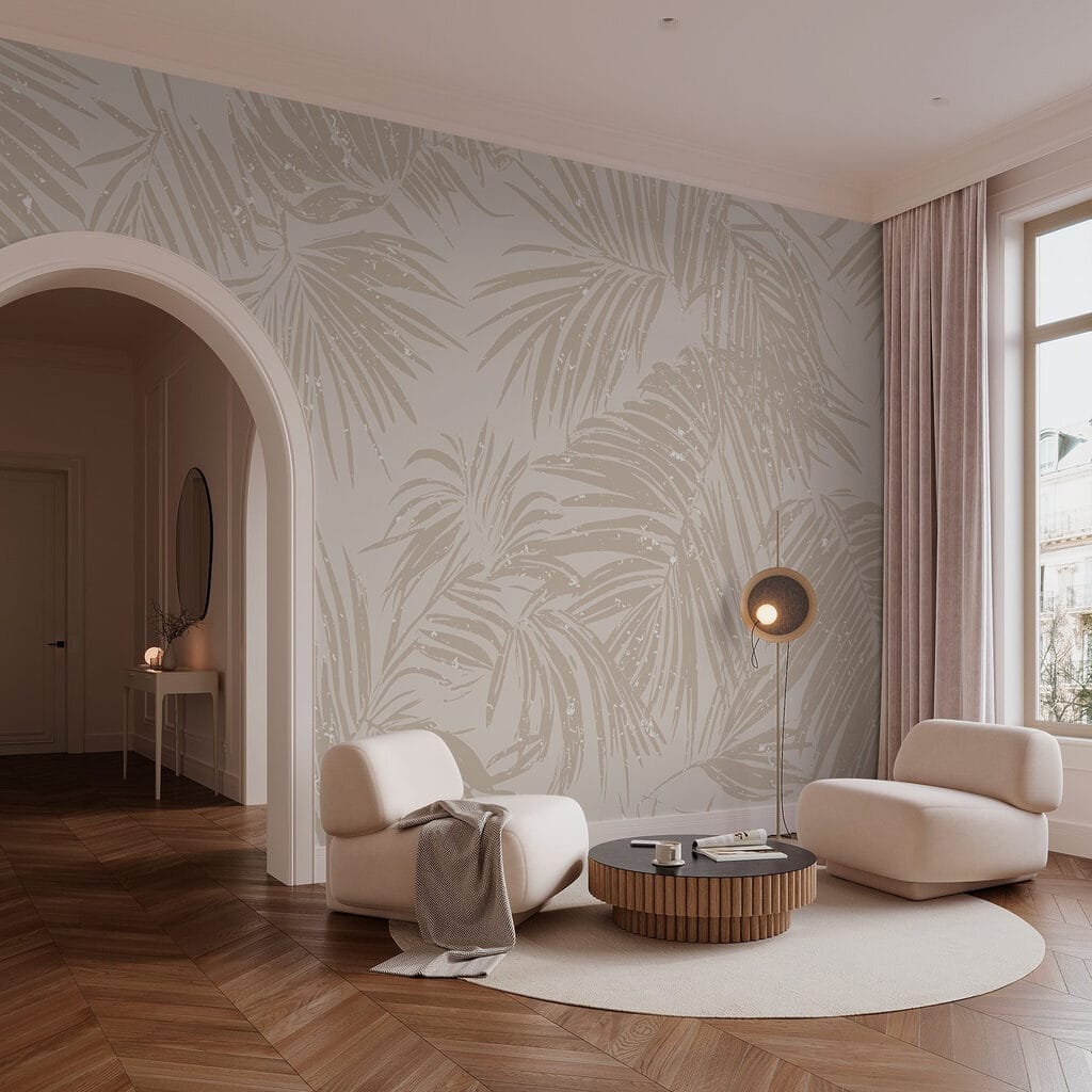 Palmeras en siluetas beige — interior 2