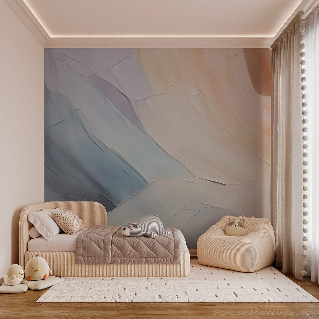 Trazos azules y melocotón — interior 2