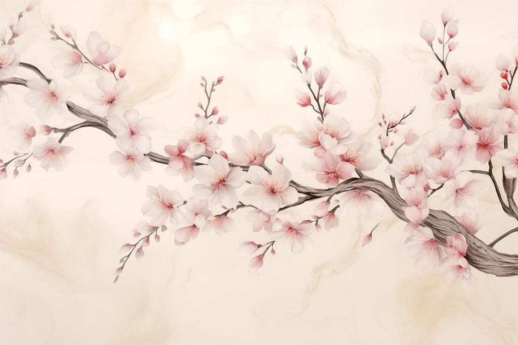 Flor rosa al atardecer — diseño completo