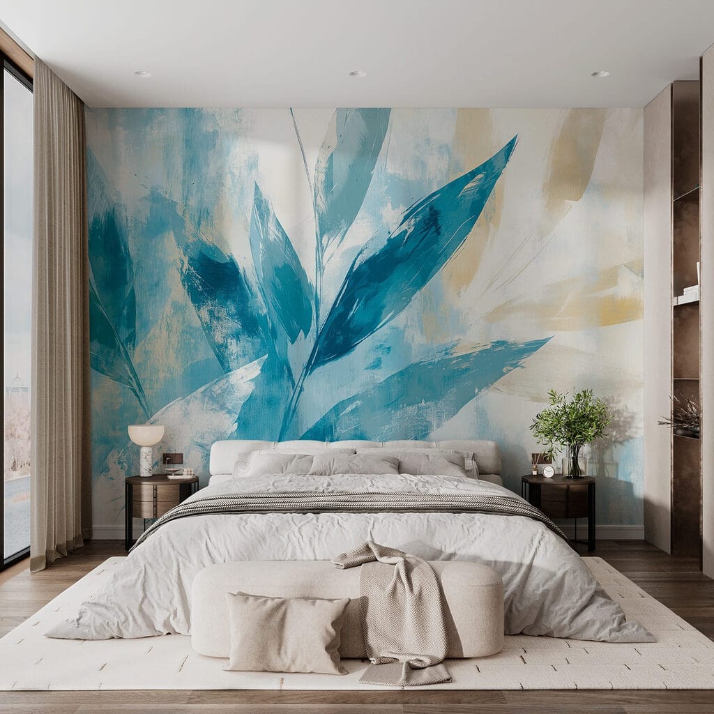 Hojas azules en pinceladas — interior 2