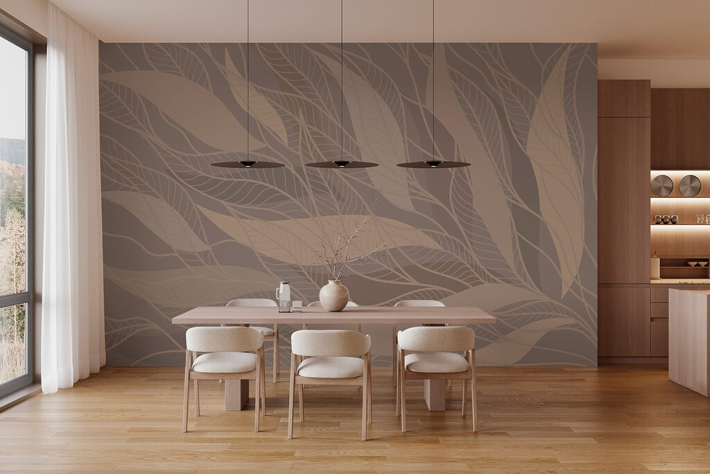 Hojas sobre taupe cálido — interior 4