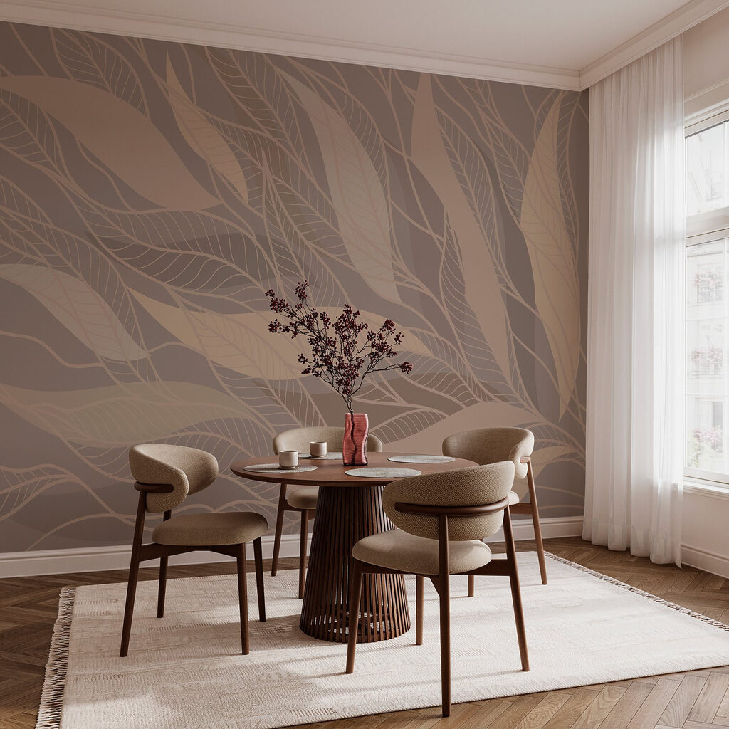 Hojas sobre taupe cálido — interior 5