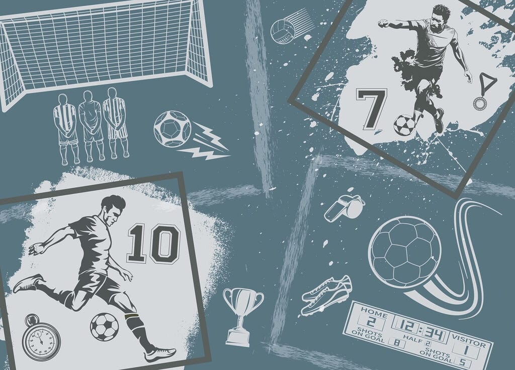 Escenas de fútbol — diseño completo