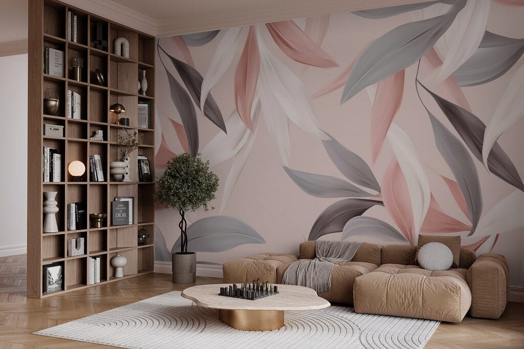 Hojas puntiagudas sobre beige — interior 2