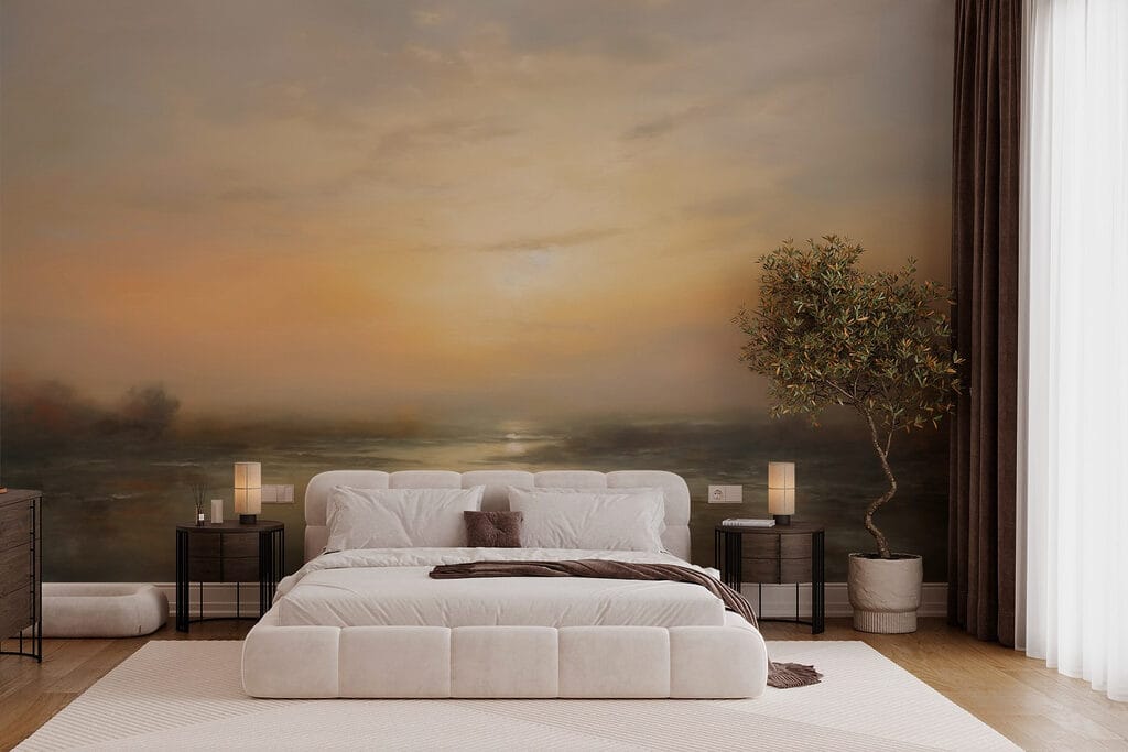 Atardecer sobre agua tranquila — interior 1