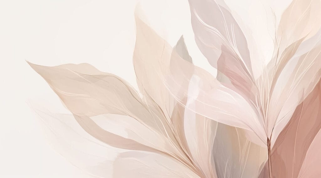 Hojas rosas hacia arriba — diseño completo