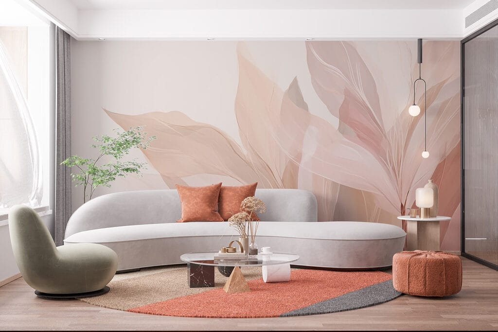 Hojas rosas hacia arriba — interior 2